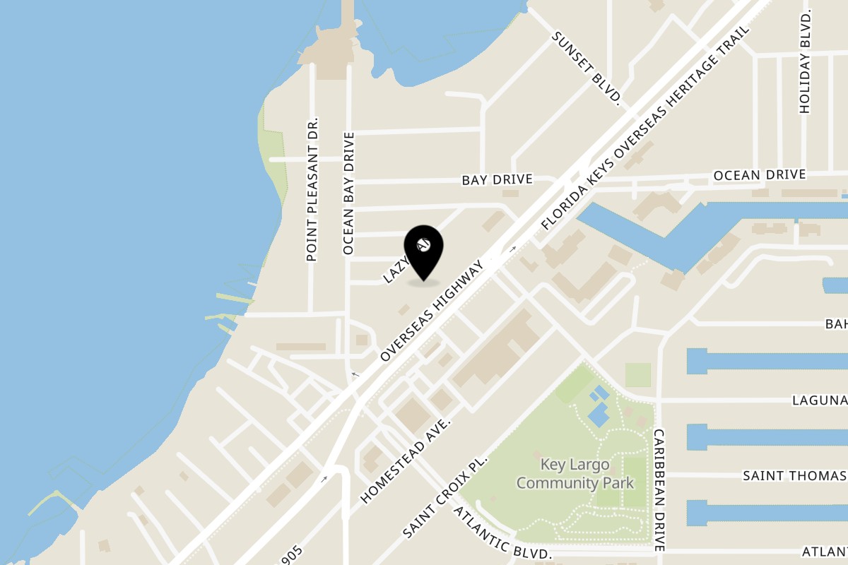Map showing the location of Dennys Latin Cafe on 99610 Overseas Hwy in Key Largo